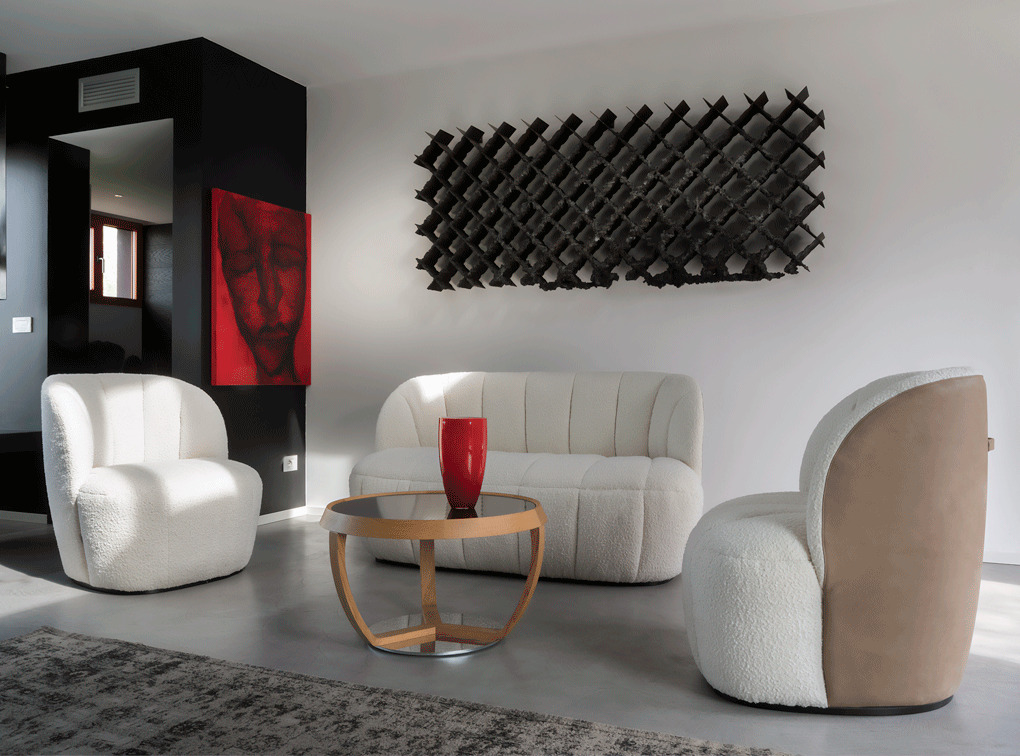 Mellow lounge and sofa with time table